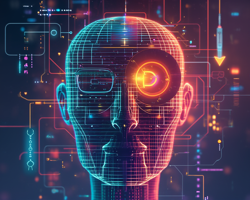 AI generating a modern landing page with code and design elements on createlanding.page platform