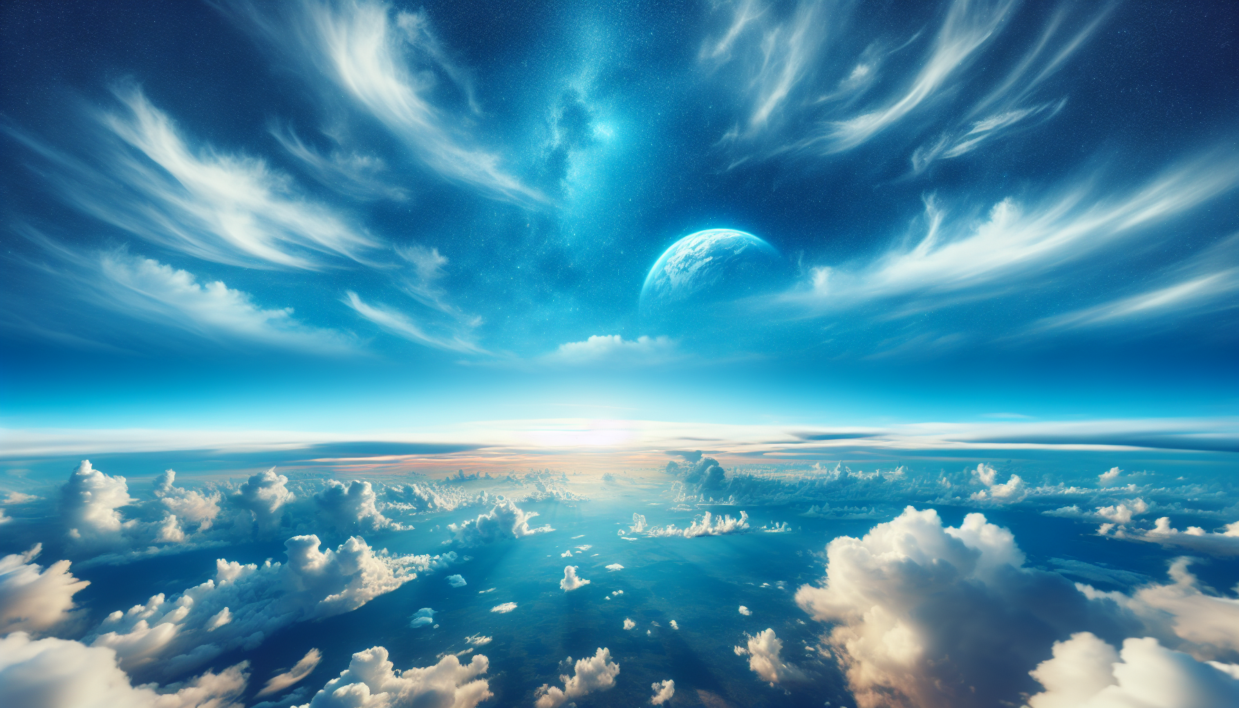 A beautiful sky with clouds, no plants or bushes, just a clear view of the sky, suitable for a website header.