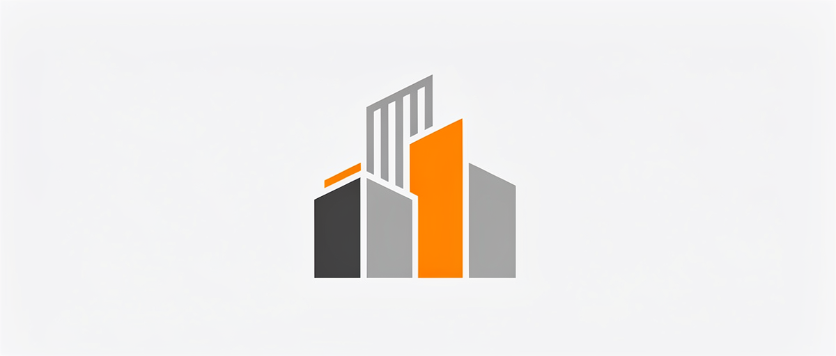 Minimal flat logo mark: Logo of a commercial facility owner client in Columbus, Ohio. Simple geometric vector style, at most two colors, plain light background, no text clutter.