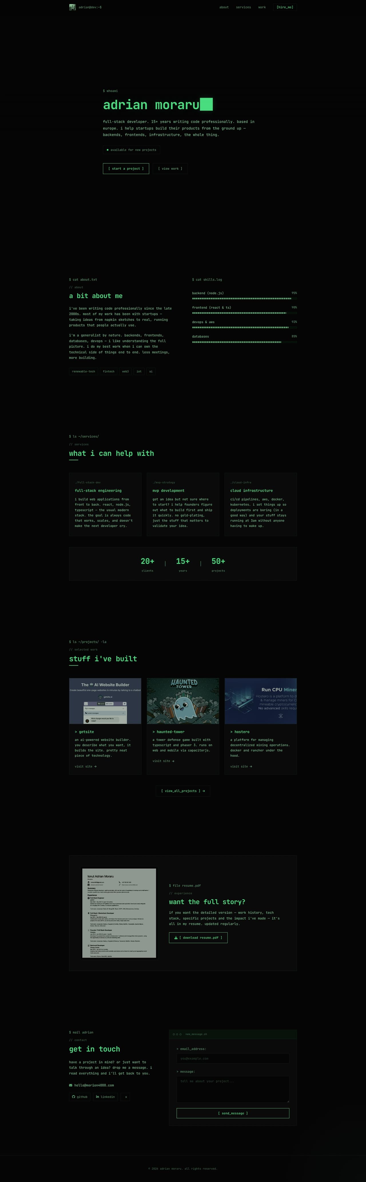 Adrian Moraru - Full Stack Developer (available for work)