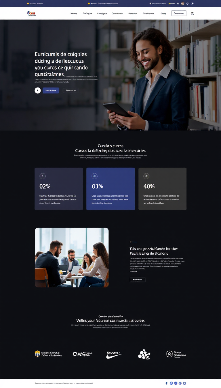 Crie um site simples e clean para uma faculdade que oferece cursos presenciais e a distância de graduação e pós-graduação. O design deve ser moderno e informativo, destacando os cursos disponíveis e as vantagens da instituição.