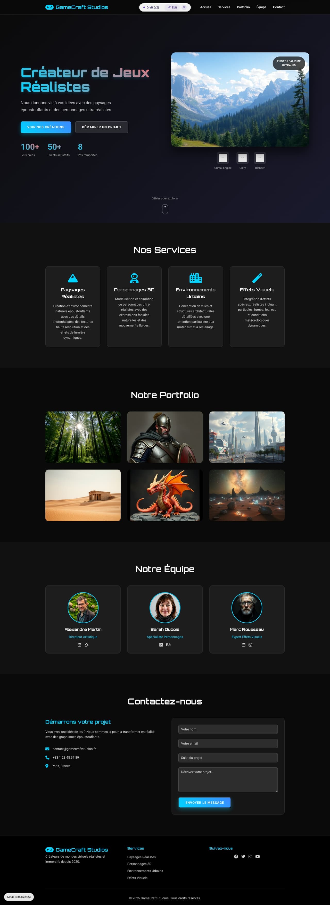 GameCraft Studios - Créateur de Jeux Réalistes