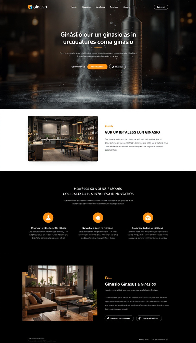Crie um layout atraente para uma página única sobre um ginásio, destacando suas instalações e serviços. Utilize cores vibrantes e imagens inspiradoras para incentivar adesões.