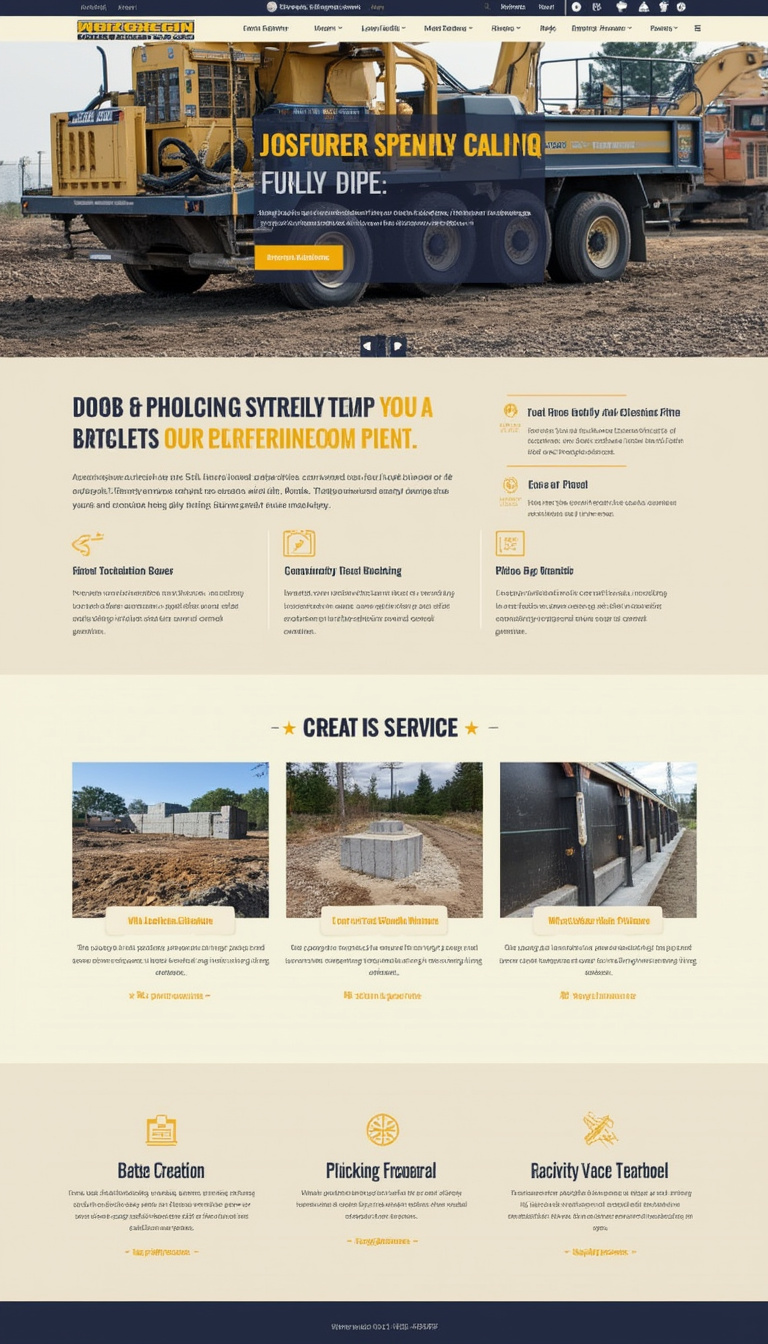 Design a simple one-page website for a construction company that specializes in push pier installation services. The layout should be clean and professional, highlighting the company's expertise and services offered.