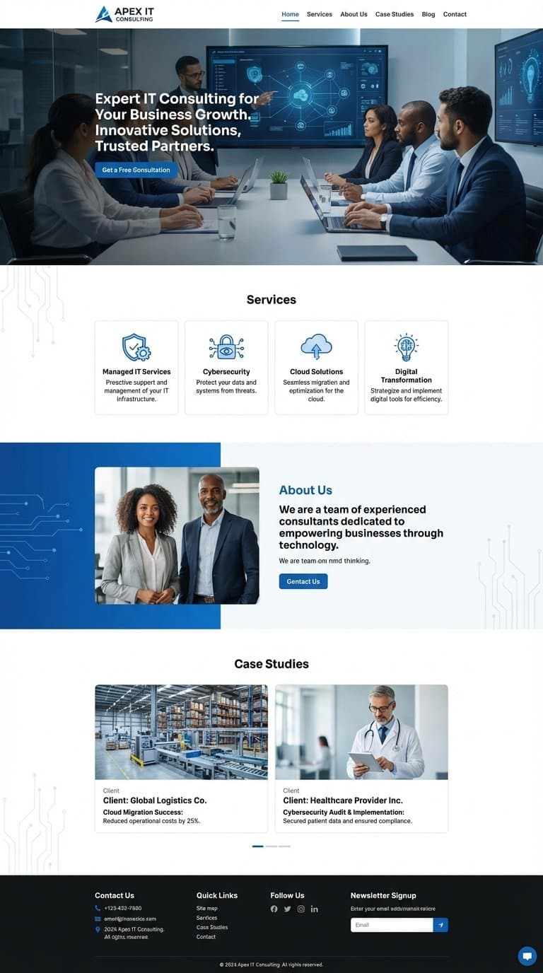 generate a site for my it consulting business