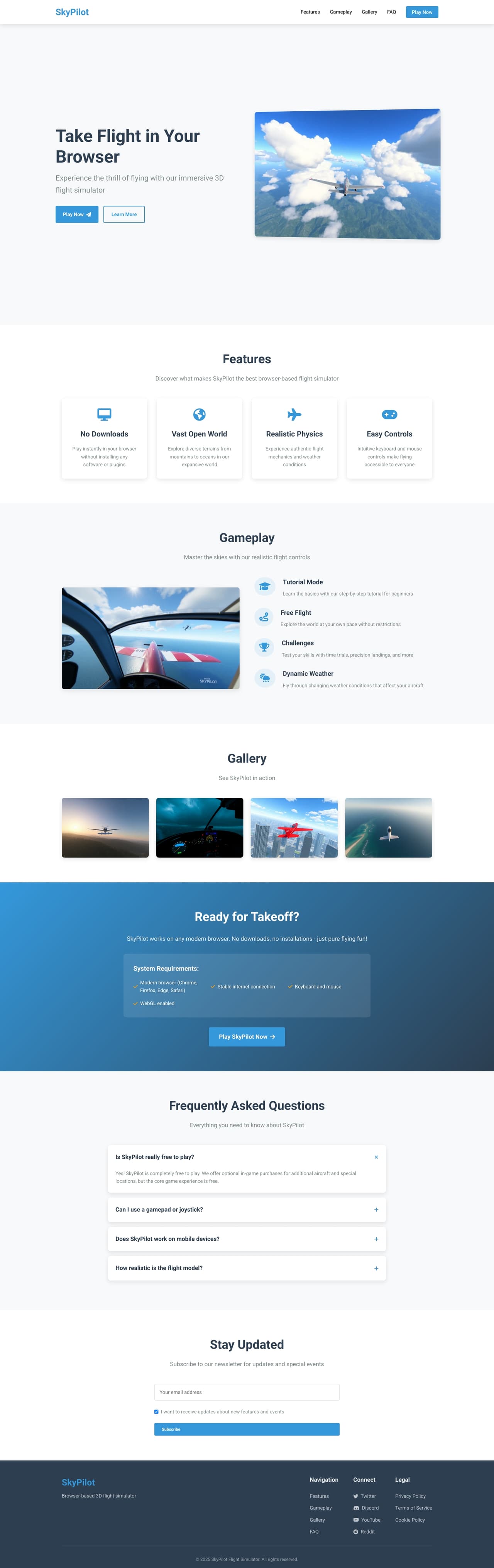 SkyPilot - Browser-Based 3D Flight Simulator