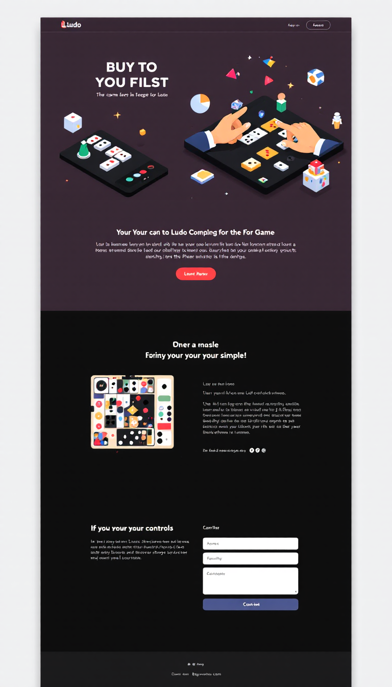 Create a simple one-page website showcasing a Ludo game with an engaging and user-friendly interface, emphasizing colorful design and intuitive controls.