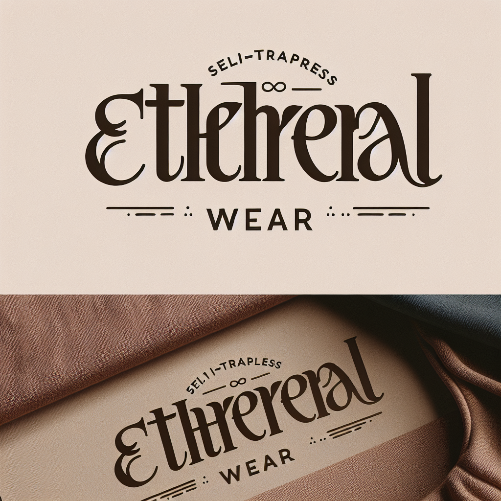 A timeless and premium logo for a luxury fashion brand named 'Ethereal Wear'. The logo should be designed to be semi-transparent for use as a watermark, featuring classic typography and an elegant, minimalist design that conveys sophistication and high-end fashion. The color scheme should be refined and understated, emphasizing a sense of luxury and timelessness.