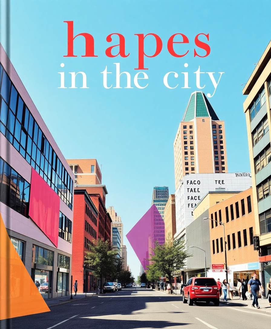 cover of 'shapes in the city' depicting geometric shapes in an urban setting