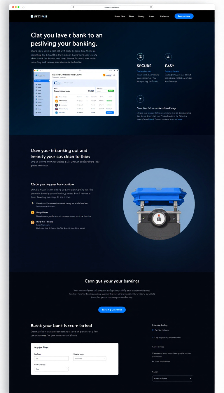 Design a modern and user-friendly one-page website inspired by secure.chase.com, featuring an improved layout, intuitive navigation, and enhanced visual aesthetics. Incorporate a clean design with strong security elements and easy access to banking features.