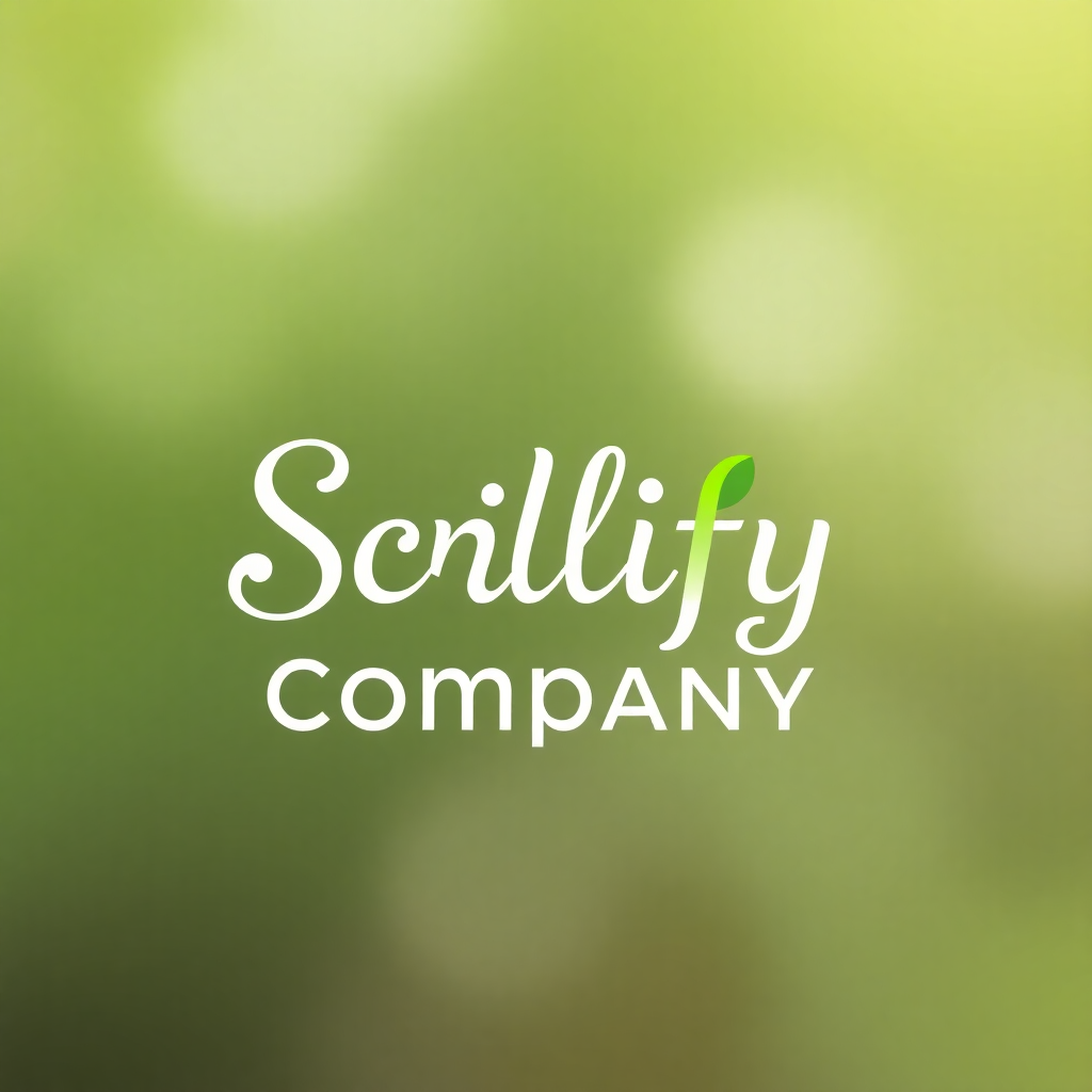 scrollify logo, a green leaf-like icon next to the company name