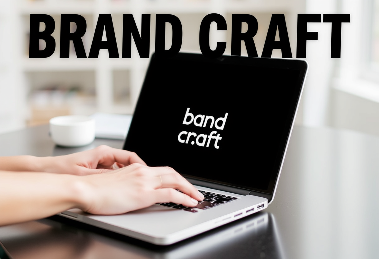 a person working on a laptop, representing the brand craft's focus on digital branding and content creation