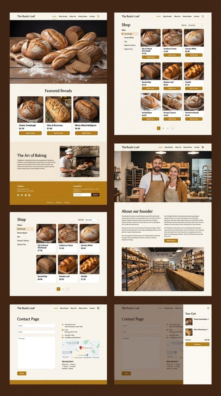 i want a website for a shop that sells bread