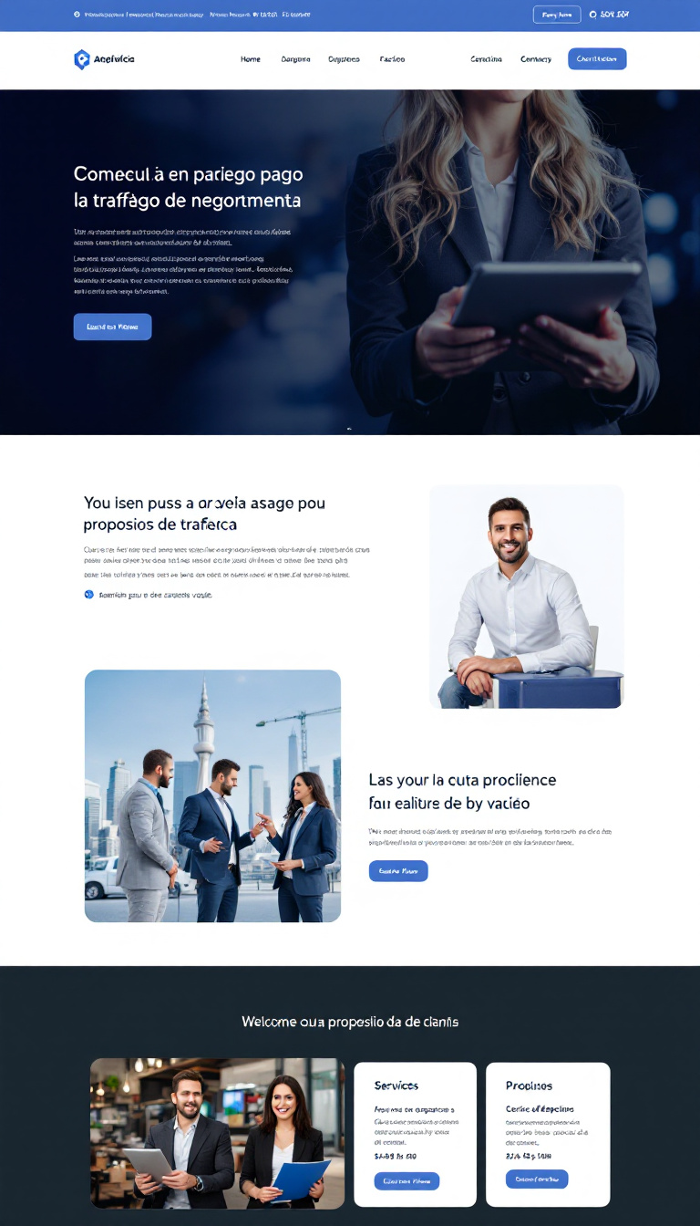 Criar um website profissional e atraente para uma agência especializada em gestão de tráfego pago e impulsionamento de negócios locais. O site deve conter seções como a apresentação da agência, serviços oferecidos, pacotes e depoimentos de clientes, tudo com uma navegação intuitiva e um design moderno que destaque a proposta de valor.