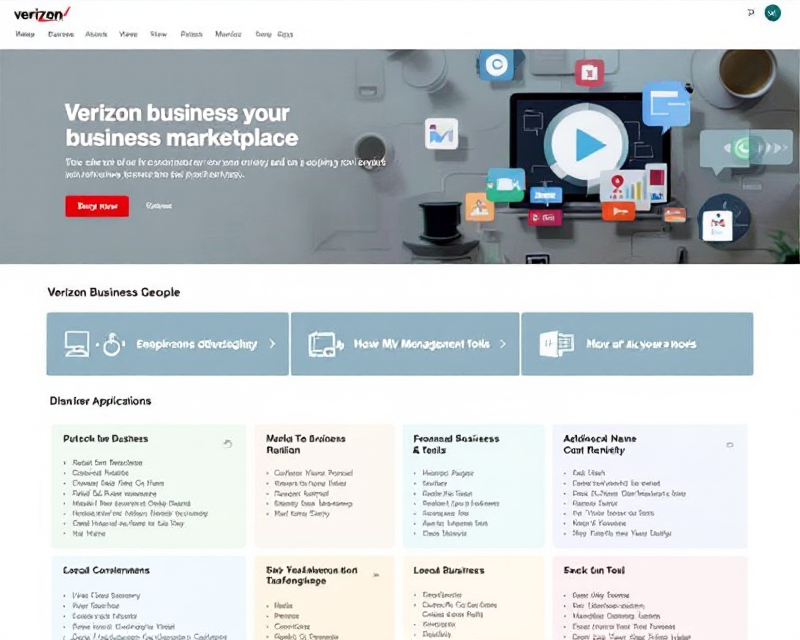 Verizon Business Marketplace dashboard showing various business applications and management tools