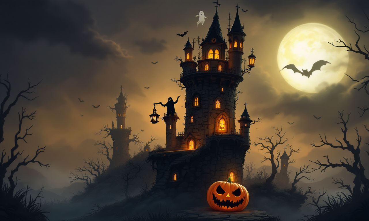 haunted tower game. ghosts and towers as seen on mobile