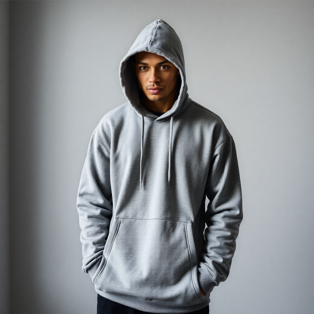 grey hoodie from paddock project's essential collection