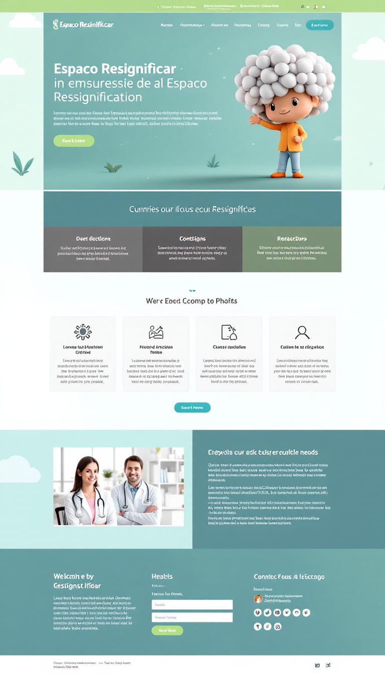 Um site simples e clean para a clínica de psicologia "Espaço Ressignificar", localizada em Santarém, PA. O design deve transmitir calma e acolhimento, refletindo o foco no bem-estar psicológico.