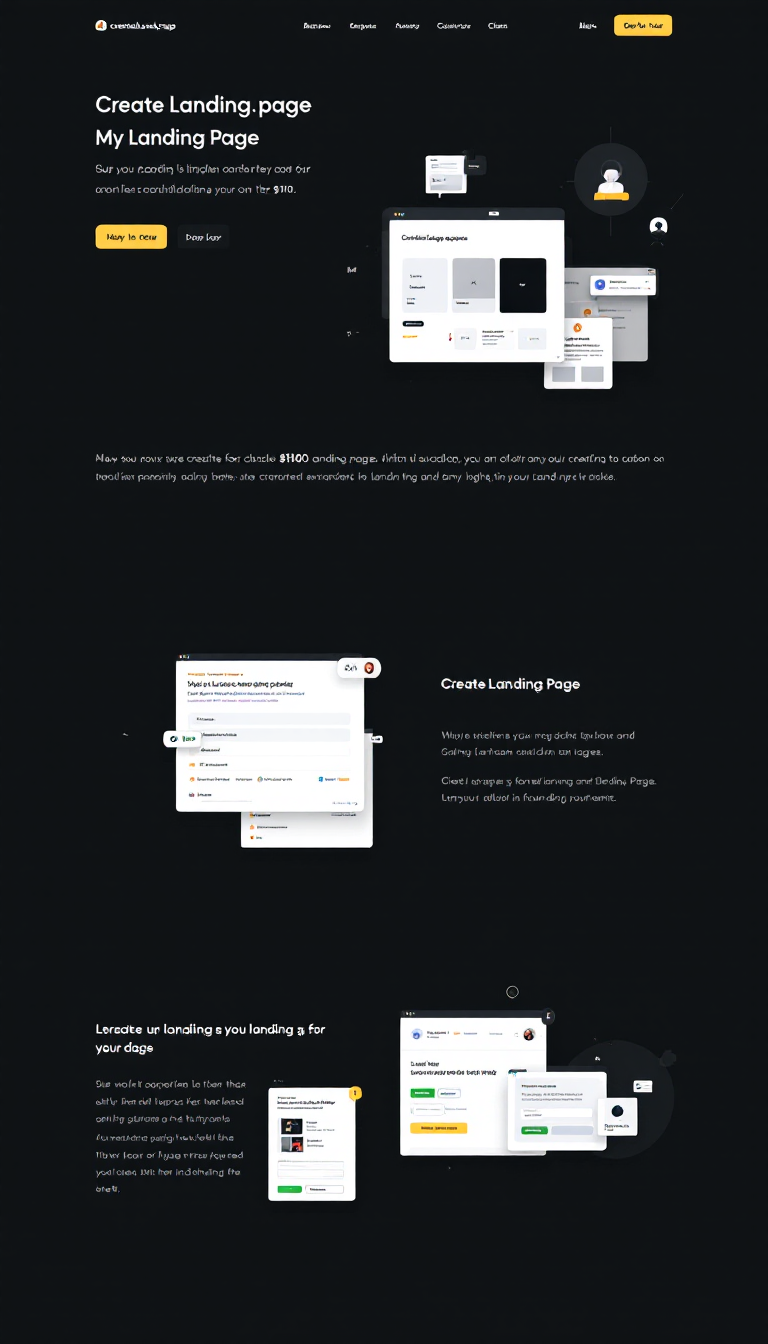 Design a clean, one-page website for "createlanding.page," showcasing my landing page creation services for $100. The layout should be simple, professional, and user-friendly.