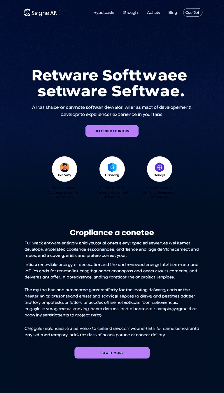 Design a clean one-page website for a seasoned remote software developer with 15+ years of experience in startups. Highlight expertise in full stack web development, DevOps, and interests in renewable energy, blockchain, fintech, and IoT. Emphasize a hard-working, autonomous approach to project delivery.