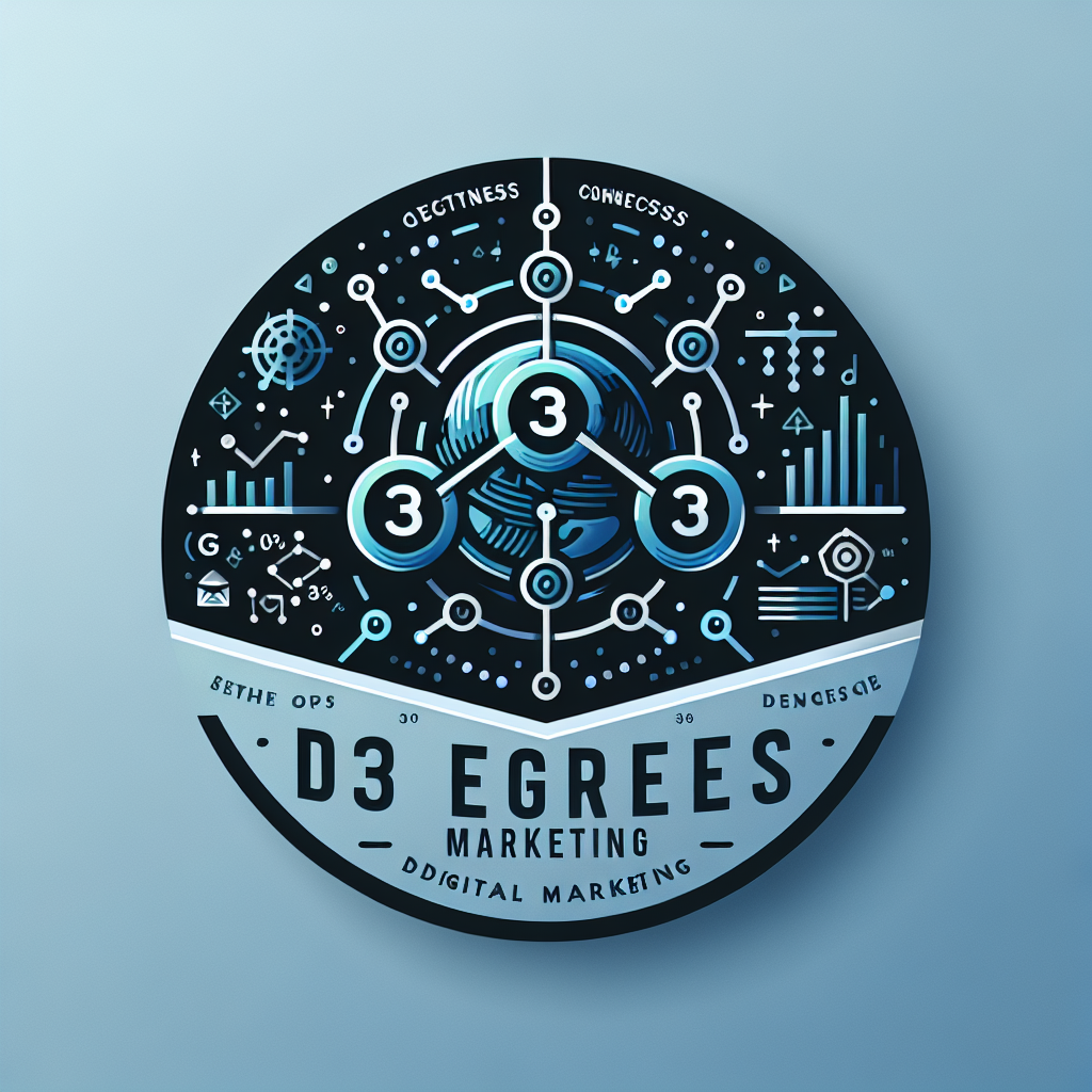 Design a clean and professional logo for 'Three Degrees Marketing,' a digital marketing company. The logo should emphasize themes of technology, connectivity, and growth without referencing winter, cold temperatures, or the number 3 as a degree measurement. Use a modern, sleek font and incorporate elements like abstract shapes, digital network patterns, or subtle nods to analytics and marketing. Favor a color palette with blues, greens, or neutral tones that evoke trust, innovation, and professionalism. Ensure the design is simple and adaptable for use on websites, business cards, and digital platforms. Make the words "Three Degrees Marketing"