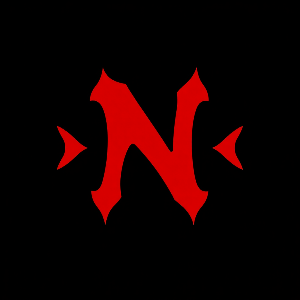 stylized red 'n' logo representing the roblox hacker gangsta clan