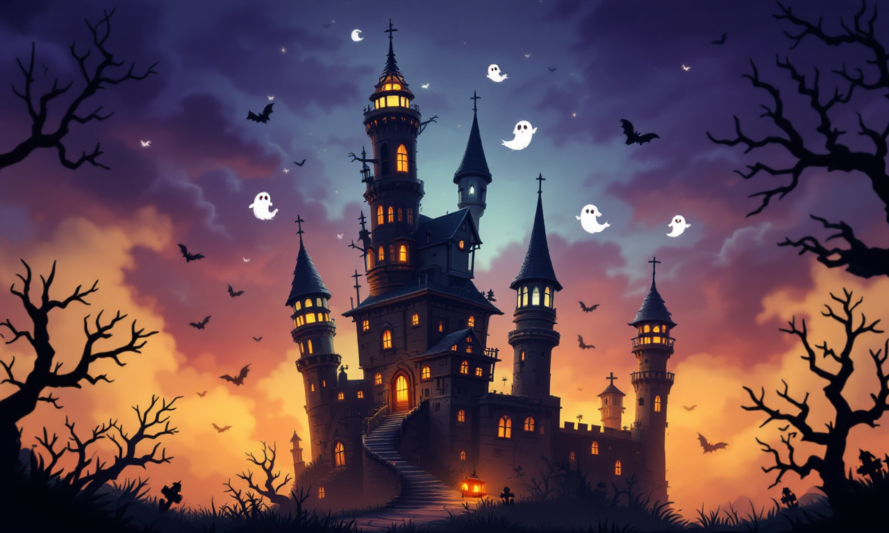 haunted tower game. ghosts and towers as seen on mobile
