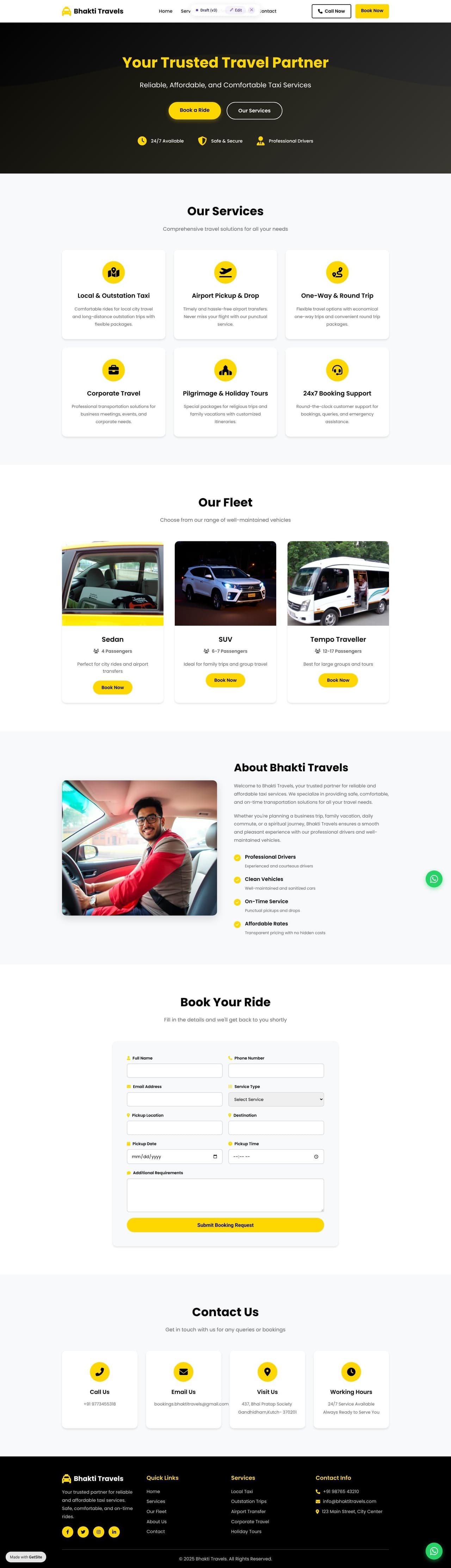 Bhakti Travels - Reliable Taxi & Travel Services