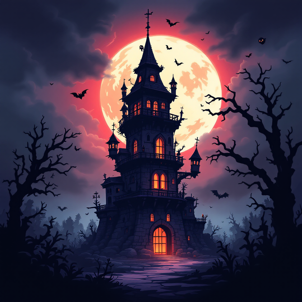 haunted tower game. ghosts and towers as seen on mobile