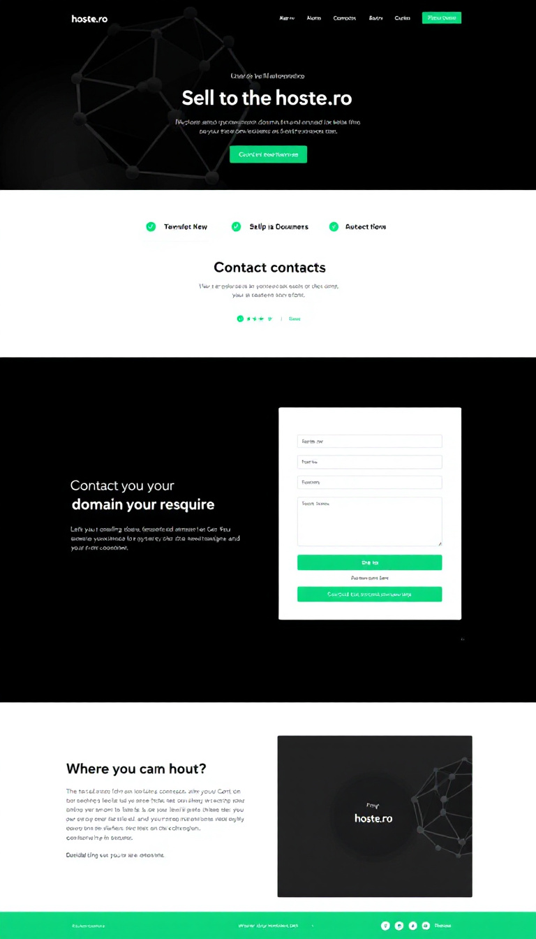 Design a one-page website to sell the domain "hoste.ro" featuring a clean layout and a prominent contact form for interested buyers. Include a brief description of the domain's potential and appeal.