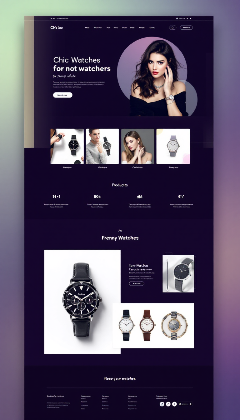 Design a sleek one-page website for ChicWatches, an online store focused on trendy watches for young adults. Include a stylish product gallery, a user-friendly shopping cart feature, and a modern aesthetic that captures the youthful vibe.