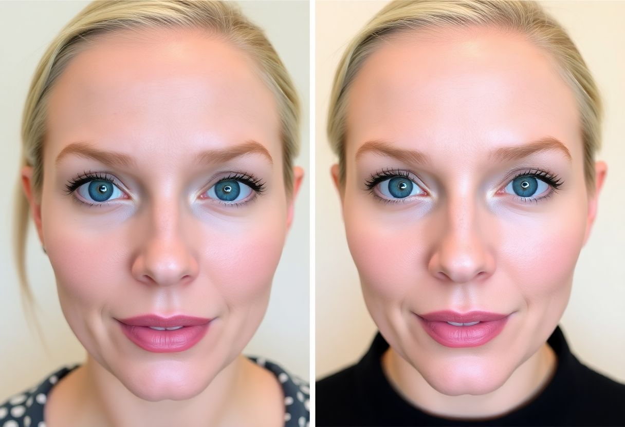 elegant before and after comparison showing natural aesthetic enhancement results