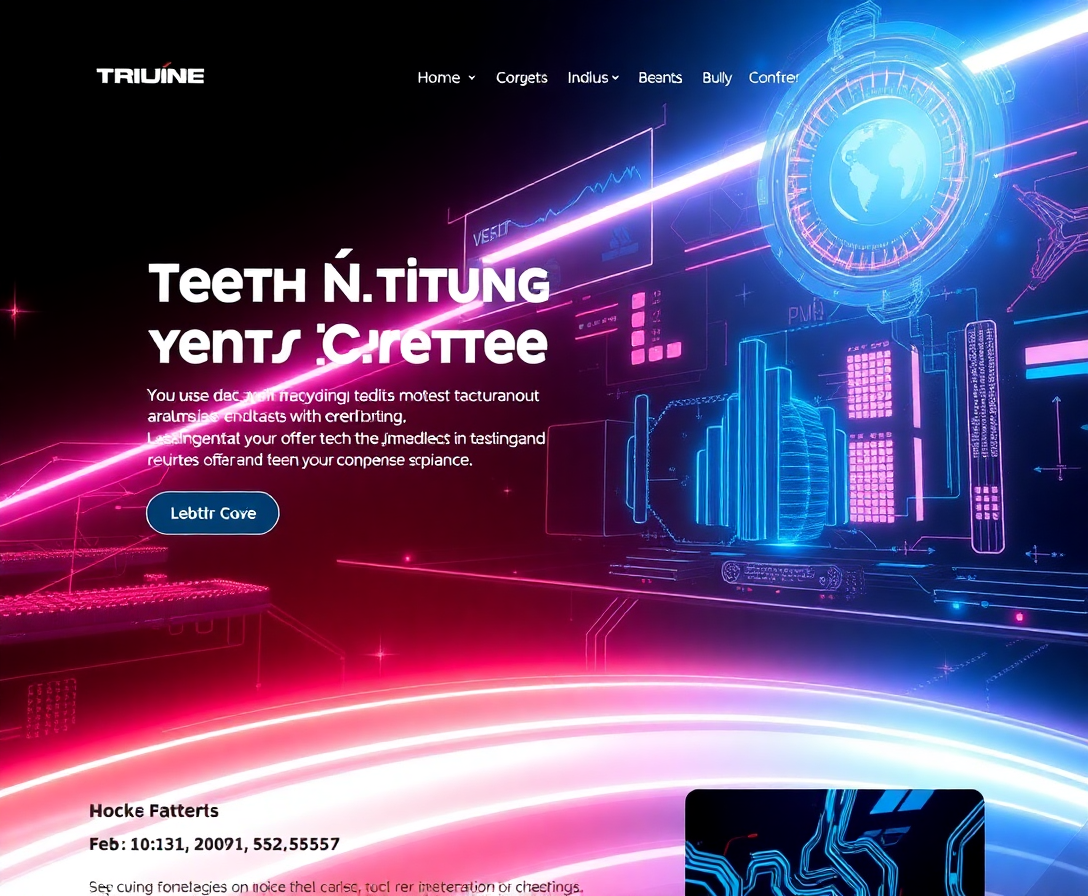 futuristic website design for a tech startup, showcasing jm design's cyberpunk-inspired web design skills