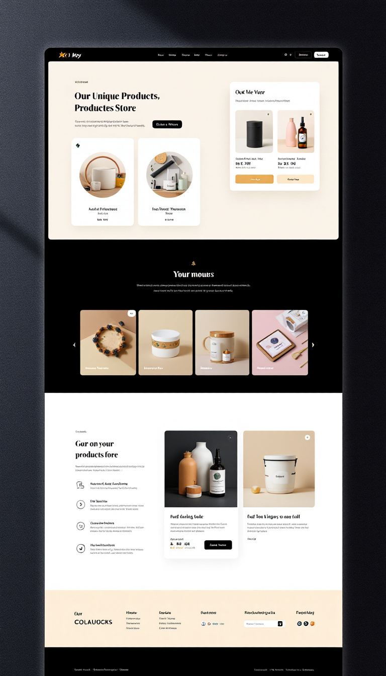 Design a clean and modern one-page website for فراافزار, an online store offering unique products for local customers. Include a product showcase and a user-friendly shopping cart for easy purchasing.