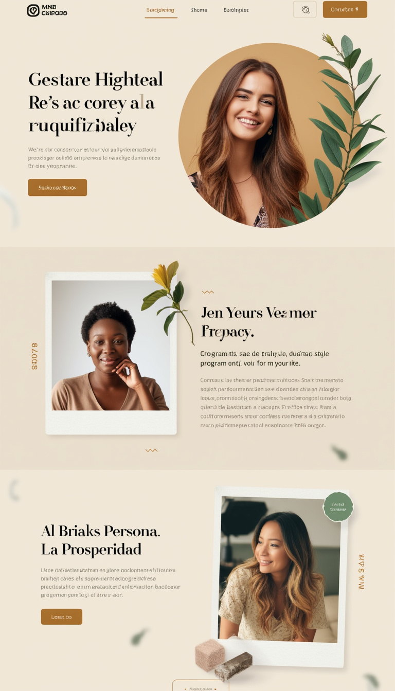 Crea una página web minimalista que invite al crecimiento personal y la prosperidad, destacando el programa JRB. Utiliza una paleta de colores suaves y un diseño limpio para inspirar y motivar a los visitantes.