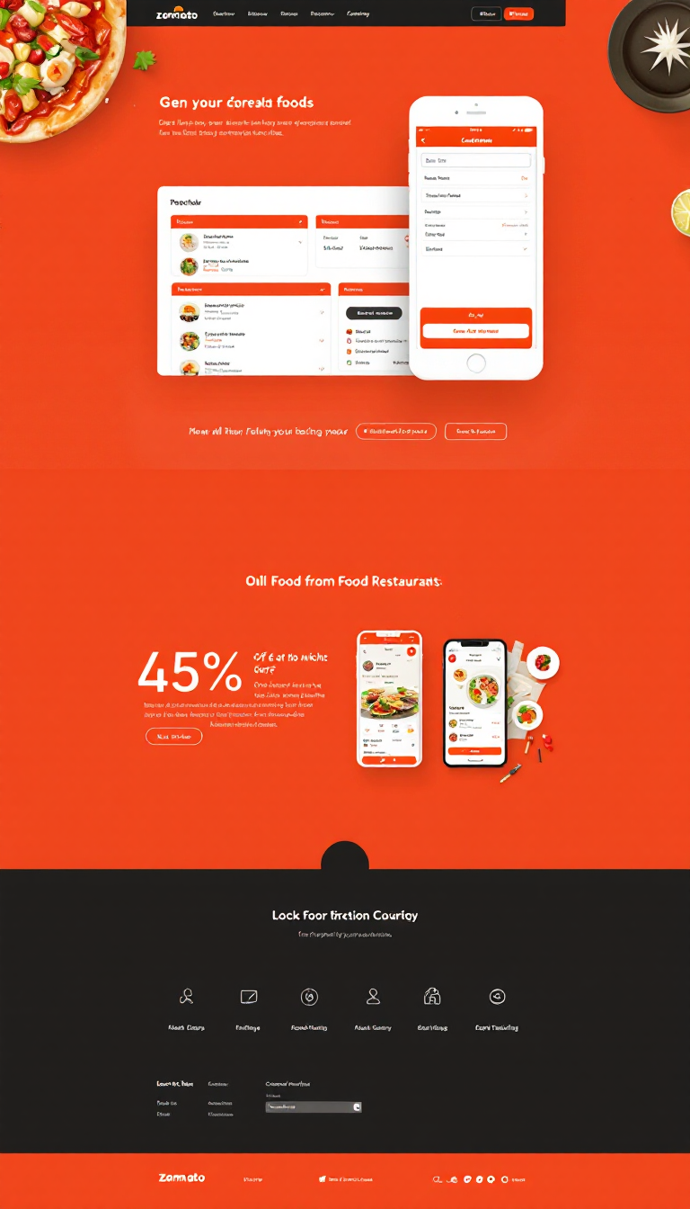 Create a clean one-page food ordering website similar to Zomato, featuring a comprehensive list of restaurants, their contact information, and food tracking capabilities.
