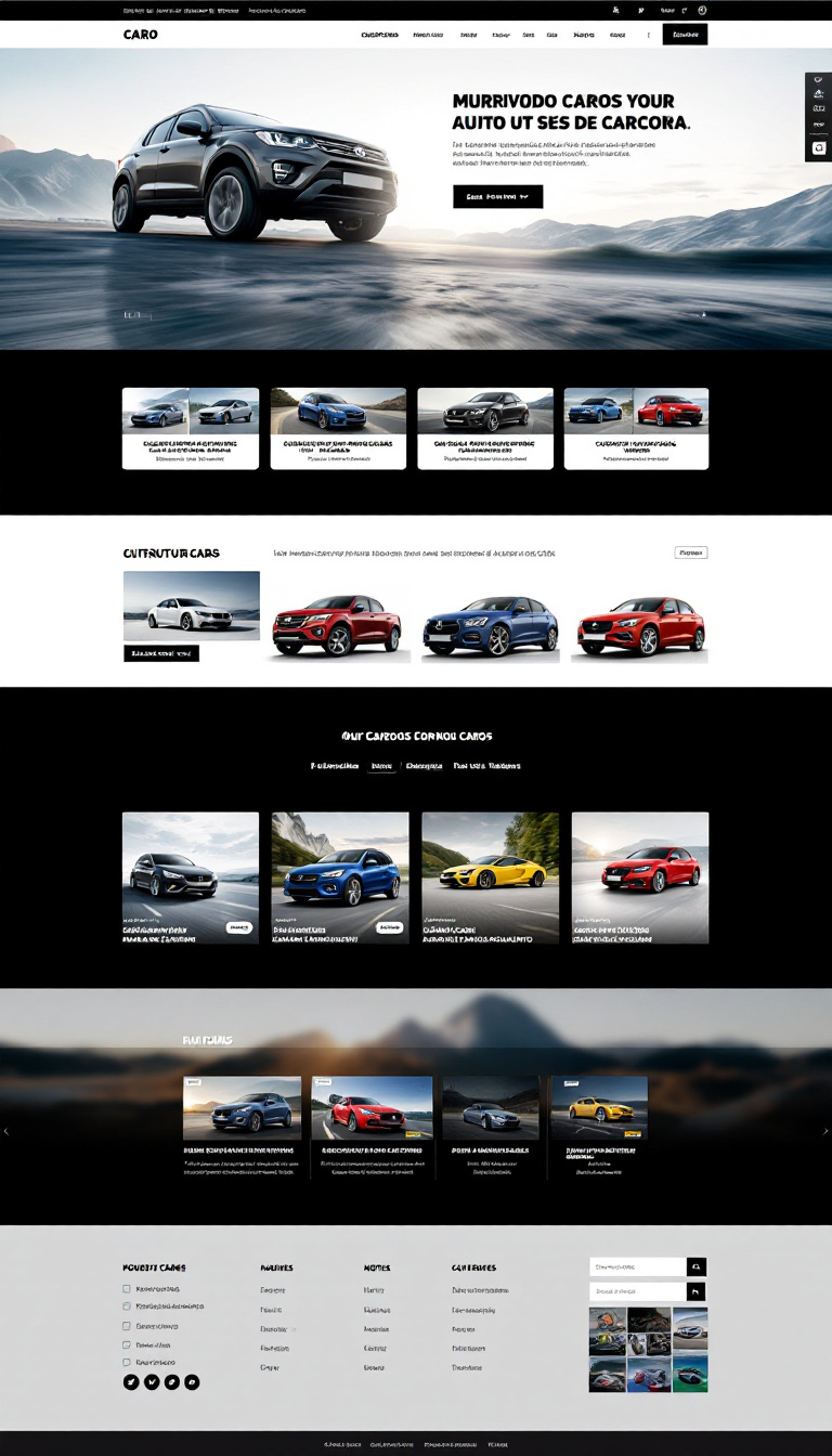 Crie um site simples e limpo sobre carros, destacando modelos populares, características e notícias do setor automotivo. Inclua imagens atraentes e uma disposição organizada para facilitar a navegação.