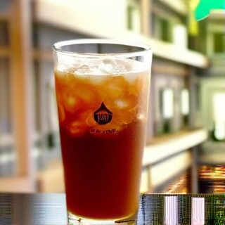Cold brew em copo alto com gelo e canudo sustentável