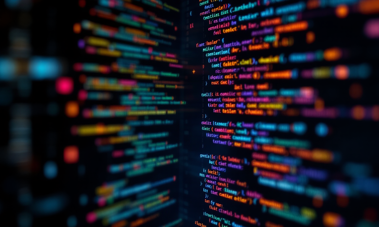 a computer with code on screen, abstract