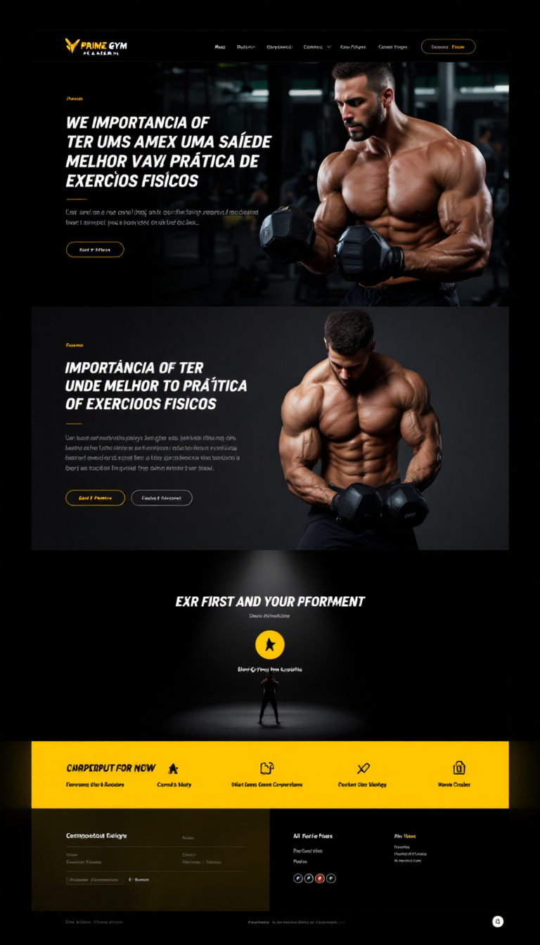 Crie uma página simples e limpa para Prime Gym Academia, destacando a importância de ter uma saúde melhor através da prática de exercícios físicos. Inclua um design atraente e informativo.