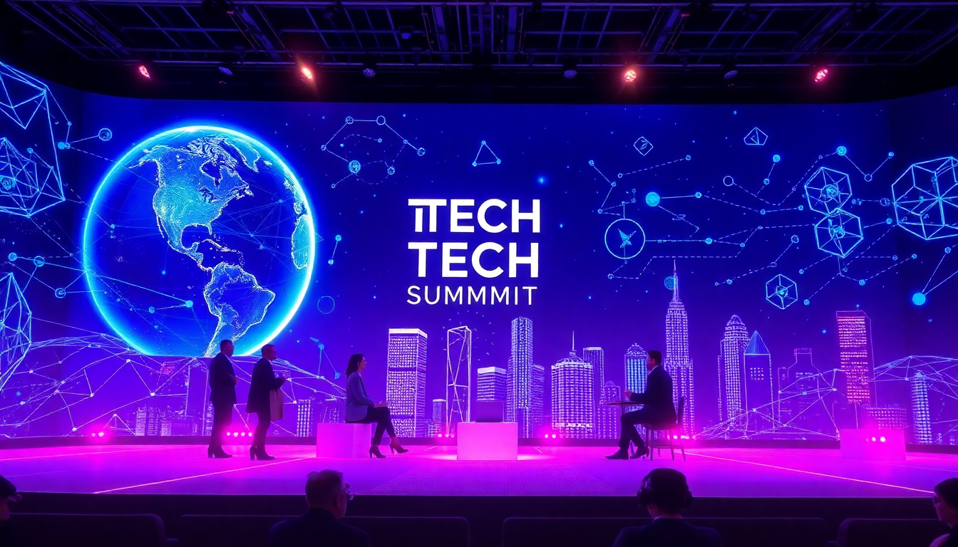 breaking news about global tech innovation summit featuring industry leaders discussing future technologies