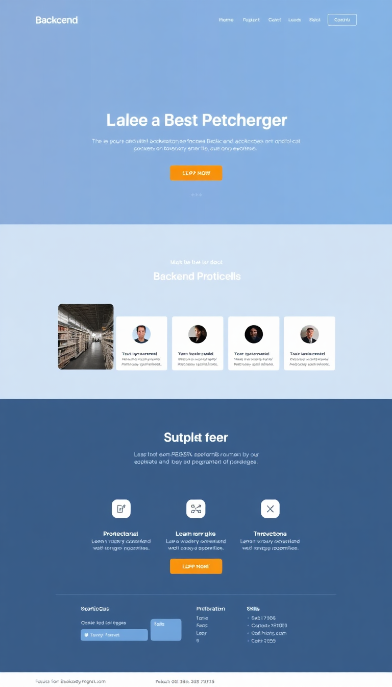 Design a simple one-page website to showcase a backend programmer's portfolio, featuring a clean layout, sections for projects, skills, and contact information. Focus on a professional aesthetic with easy navigation.