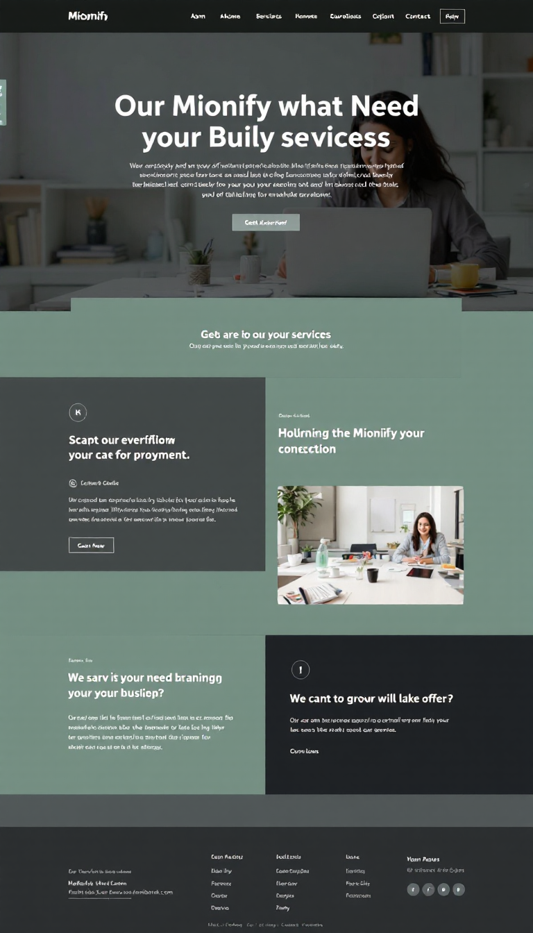 Design a simple and clean one-page website for my business, highlighting our services, contact information, and a brief overview of what we offer.