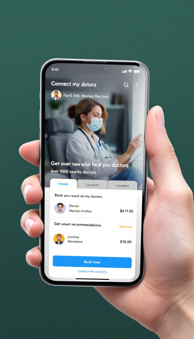 A modern healthcare app that connects patients in Pune with over 1,000 nearby doctors. Users can browse doctor profiles, book appointments seamlessly, and get smart recommendations based on symptoms and location.