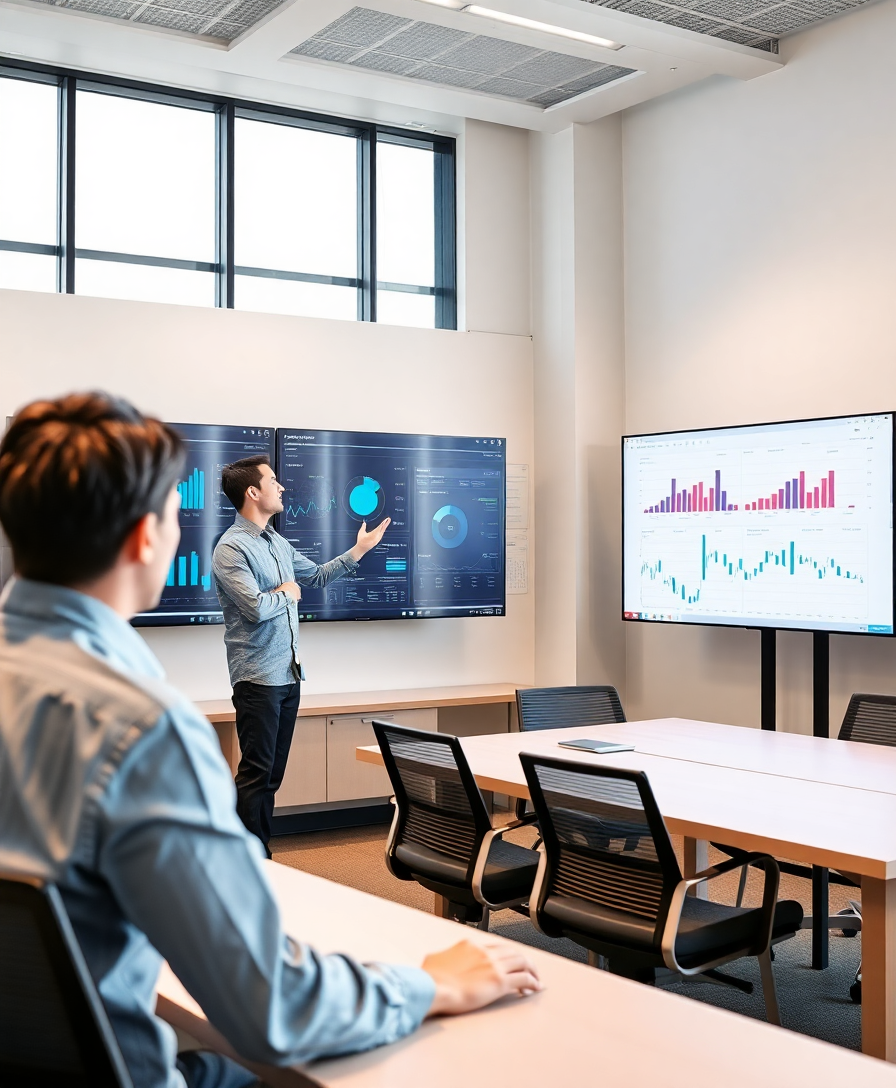 Tech Solutions Presentation in a Modern Office | GetSite.ai